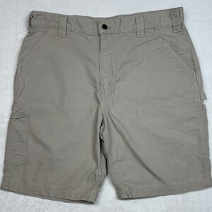 Carhartt Men's Tan Canvas Carpenter‎ Work Shorts Vintage Size 38 Cargo Pockets